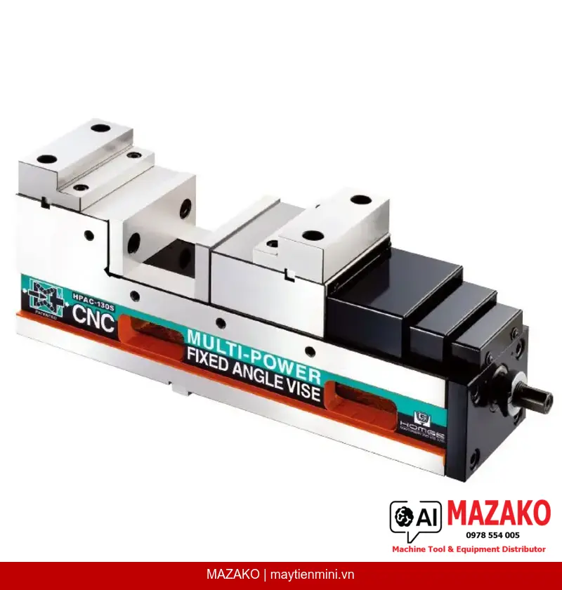 Ê Tô CNC Cường Lực Góc Cố Định Chính Xác HOMGE HPAC-130S – Lực Kẹp 5000kg