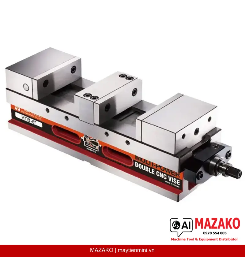 Ê Tô CNC Kép Cường Lực Homge HTB-6 – Kẹp 2 Phôi, Lực Kẹp 4500kg