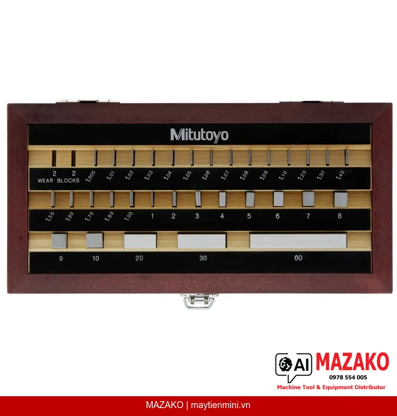 Bộ Căn Mẫu Mitutoyo 516-967-10 Hệ Mét 32 Khối Cấp 1 Thép