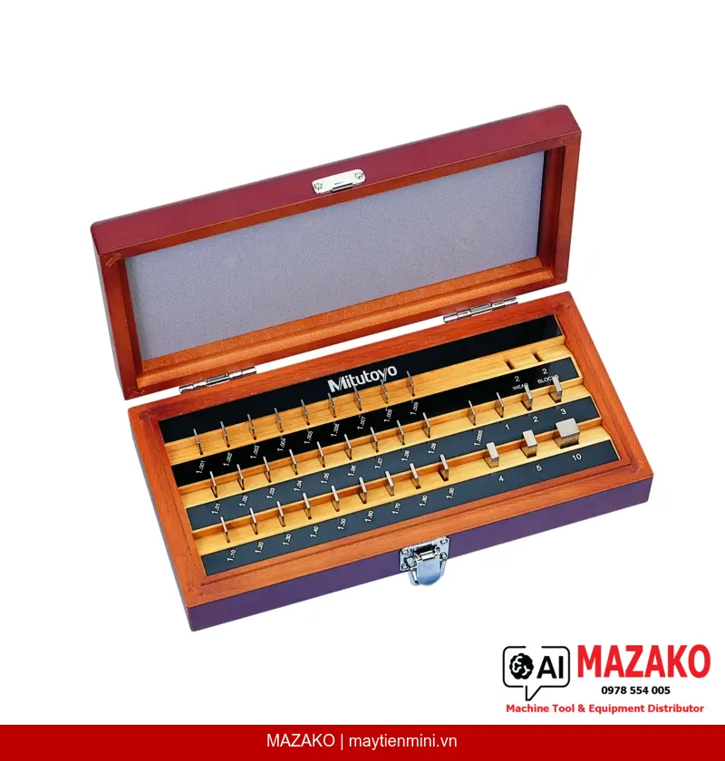 Bộ Căn Mẫu Mitutoyo 516-599-60 Hệ Mét 122 Khối Cấp 2 Chứng Chỉ JCSS
