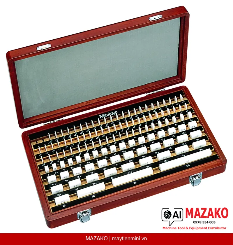 Bộ Căn Mẫu Ceramic Cấp 1 Mitutoyo 516-355-10 (56 Block, Metric, Chứng Chỉ ISO)