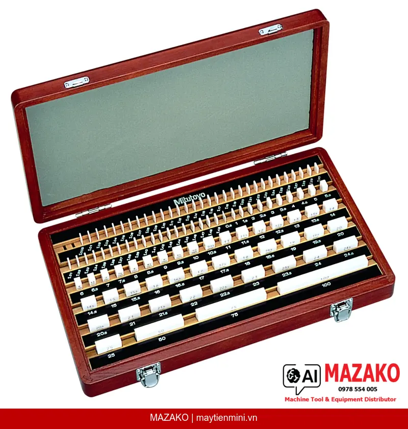 Bộ Căn Mẫu Mitutoyo 516-343-10 – 103 Khối, Cấp 1, Ceramic, Hệ Mét, Chứng Nhận ISO