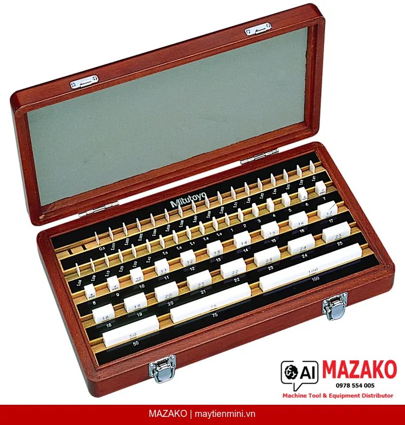 Bộ Căn Mẫu Ceramic Cấp 1 Mitutoyo 516-355-10 (56 Block, Metric, Chứng Chỉ ISO)