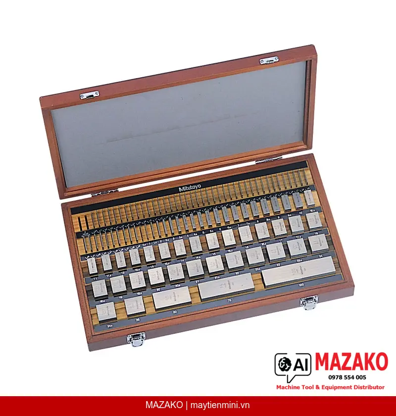 Bộ Căn Mẫu Mitutoyo 516-443-16 Hệ Mét 103 Khối Cấp 1 Chứng Chỉ ASME