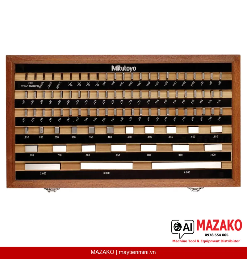 Bộ Căn Mẫu Inch Mitutoyo 516-911-11 – 49 Block, Cấp 1, Thép, Chứng Chỉ BS