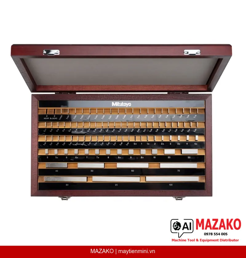 Bộ Căn Mẫu Mitutoyo 516-972-60 Hệ Mét 88 Khối Cấp 2 Chứng Chỉ JCSS