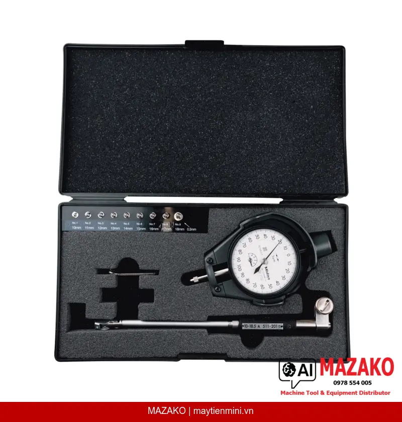 Đồng hồ đo lỗ 2 điểm Mitutoyo 511-206-20 (0,4–0,74 inch)