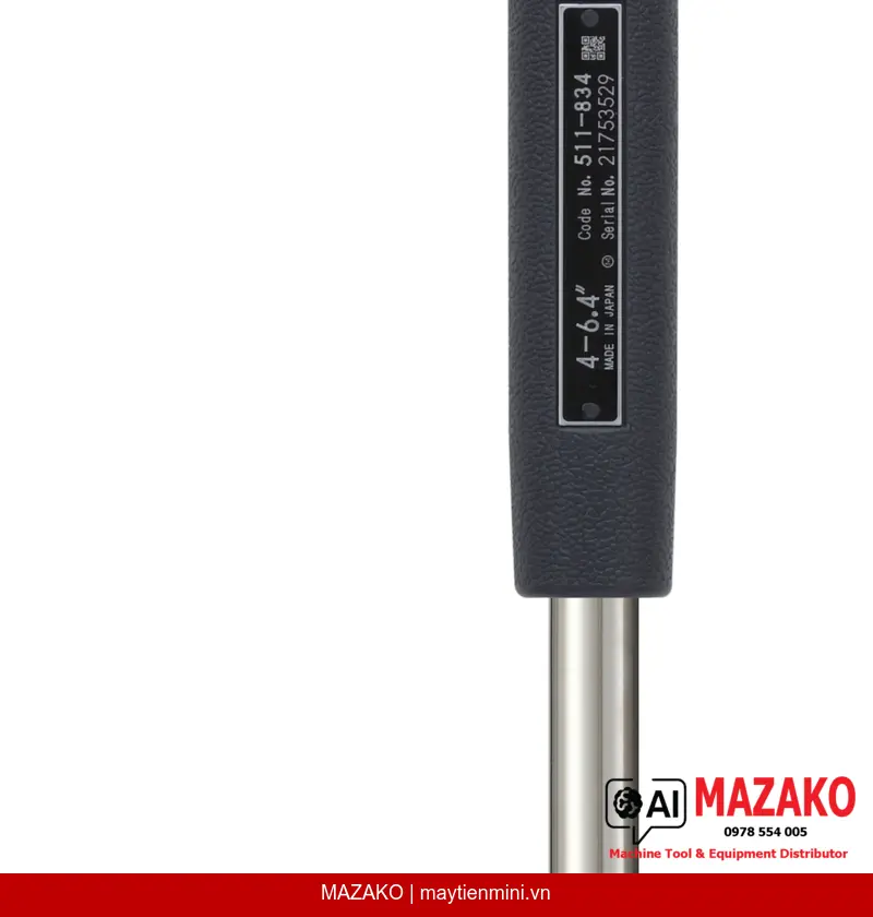 Đồng Hồ Đo Lỗ 2 Điểm Mitutoyo 511-854-20 (Phạm Vi 4–6,4 inch)