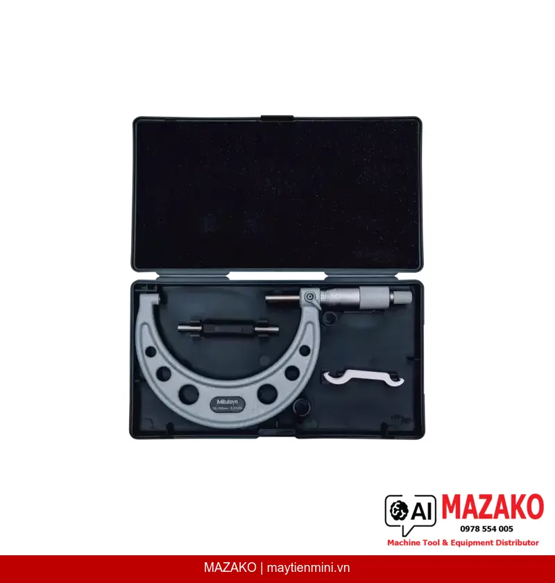 Panme đo ống Mitutoyo 115-118 – Đe cầu, đo độ dày thành ống 75-100 mm