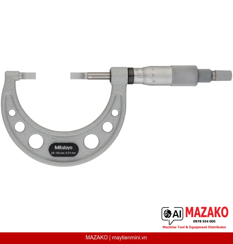 Panme Lưỡi Dao Mitutoyo 122-102-10 (25-50mm, Thép Cứng)