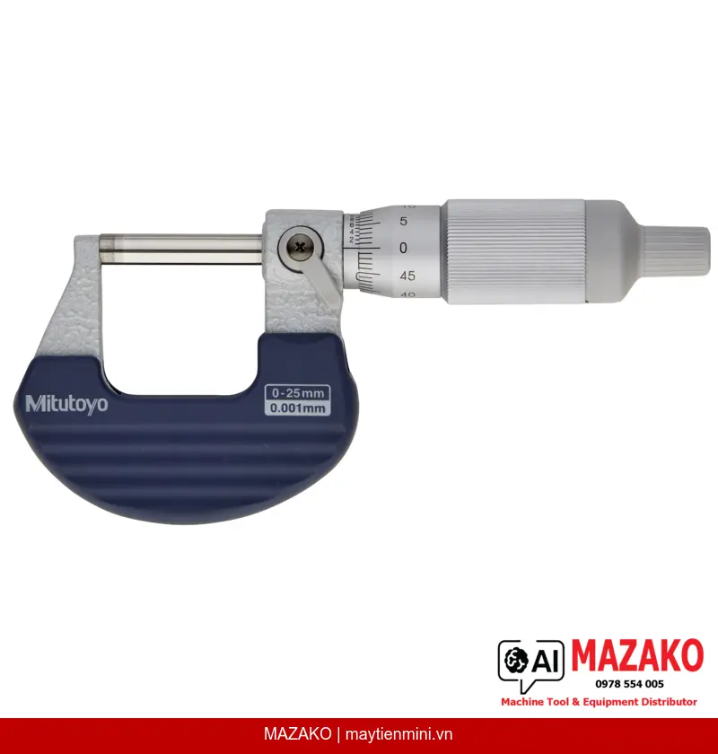 Panme Đo Ngoài Cơ Khí Mitutoyo 102-707 (0-25mm, Độ Chia 0,001mm)