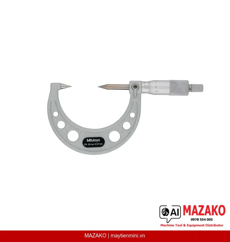 Panme Đầu Nhọn Mũi Carbide Mitutoyo 112-214 (25-50 mm)