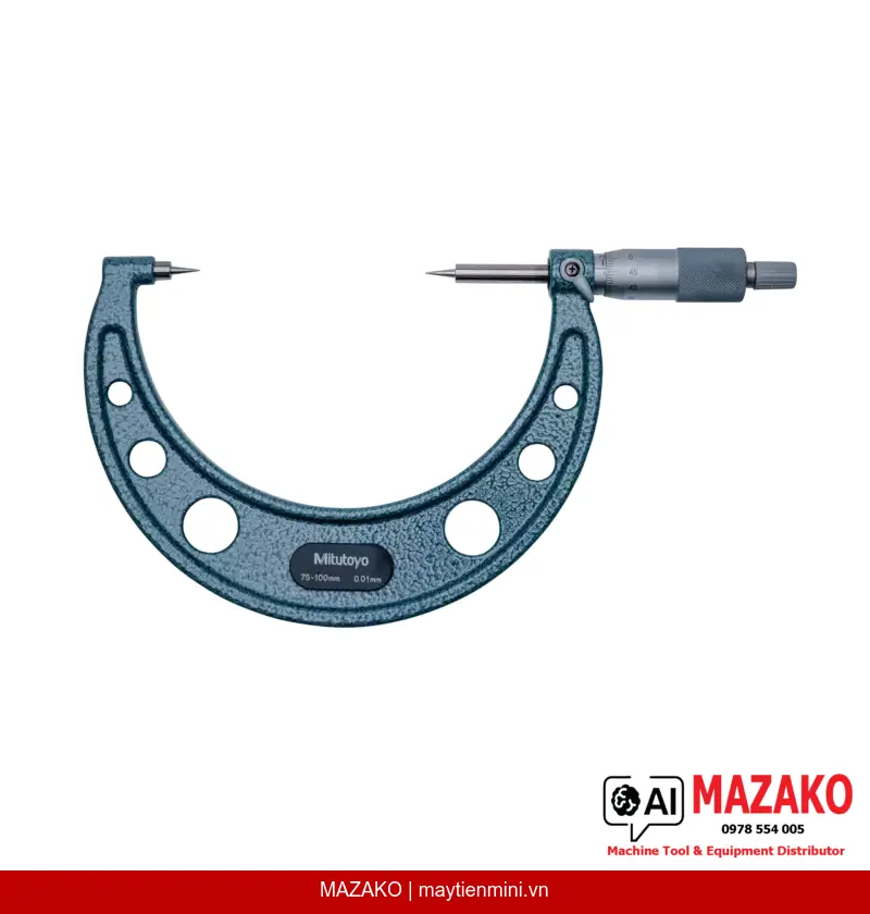 Panme Đo Ngoài Mũi Nhọn Carbide Mitutoyo 112-168 (75-100mm)