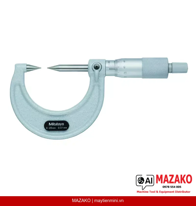 Panme Đo Ngoài Đầu Nhọn Mitutoyo 112-201 (0-25mm)