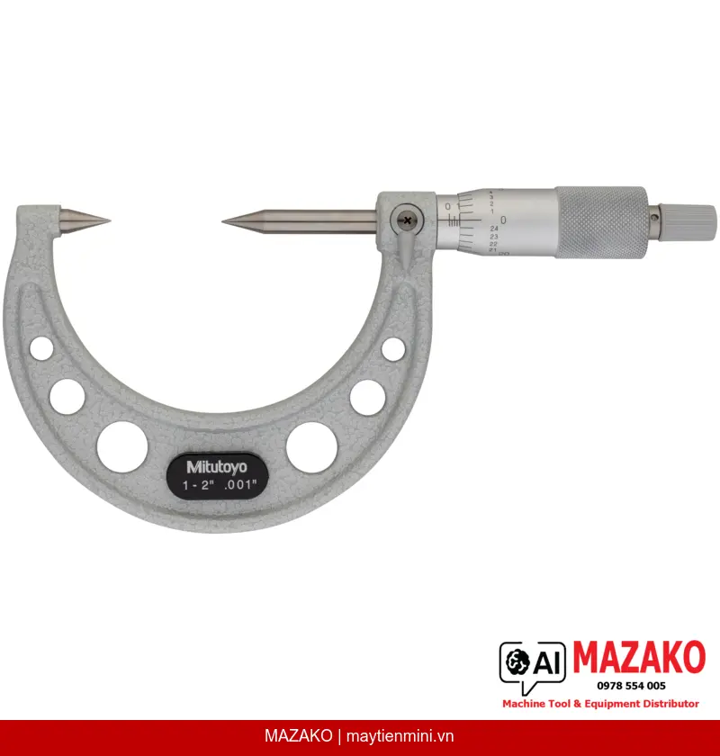 Panme Đo Ngoài Đầu Nhọn Mitutoyo 112-226 (1–2 inch)