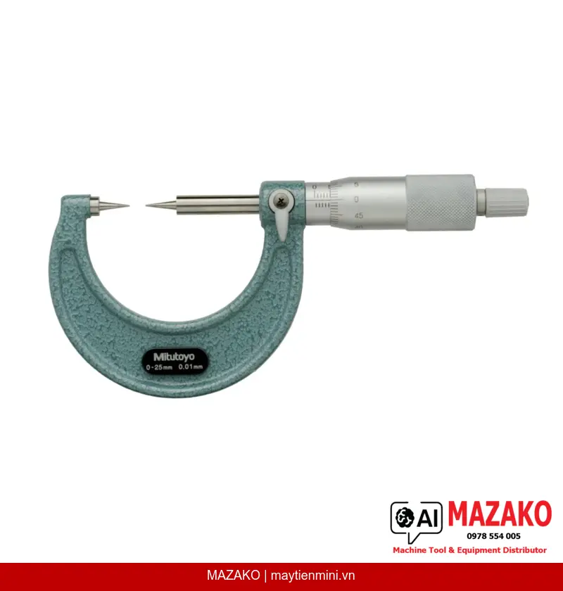 Panme Đo Ngoài Đầu Nhọn Carbide Mitutoyo 112-165 (0-25mm)
