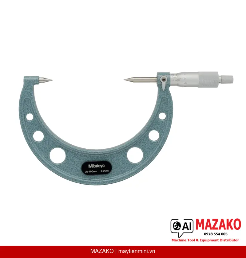 Panme đo ngoài đầu nhọn carbide Mitutoyo 112-216 (75-100mm)