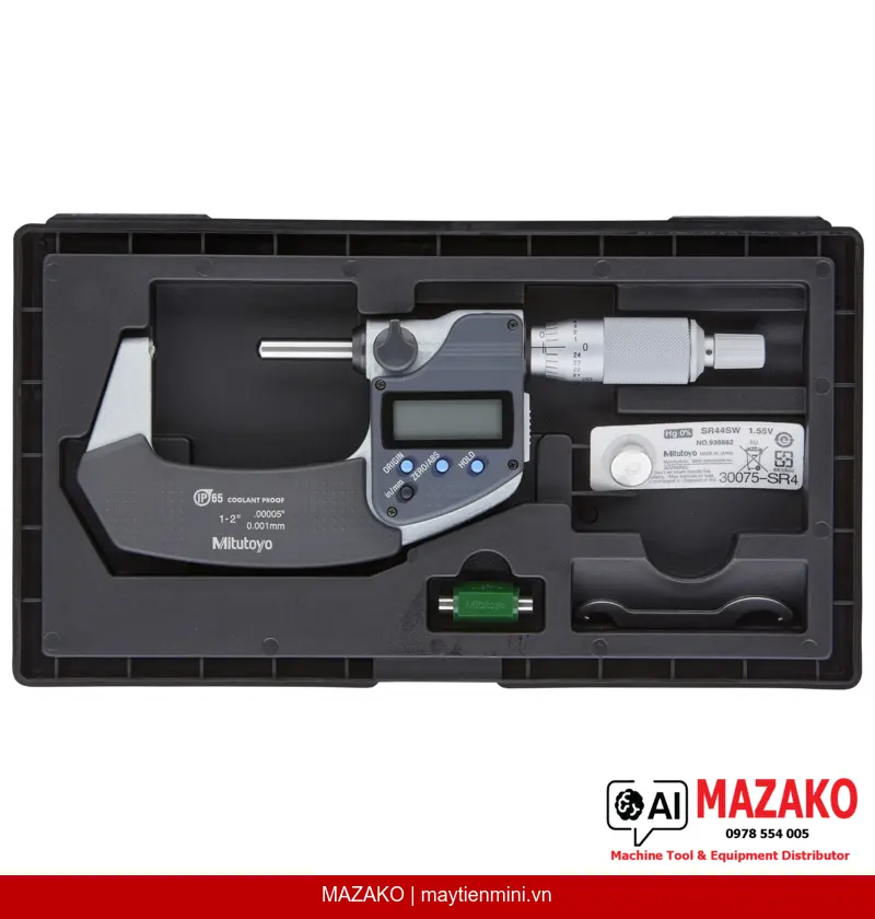 Panme đo ống kỹ thuật số Mitutoyo 395-372-30 (đầu đo cầu, phạm vi 1–2\