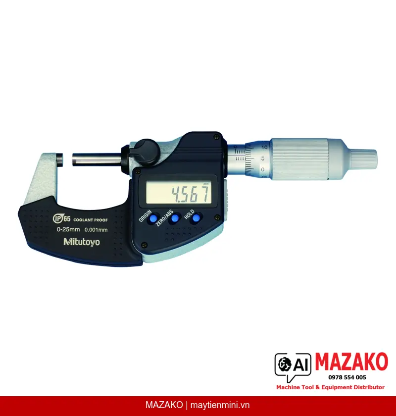 Panme Đo Ngoài Kỹ Thuật Số IP65 Mitutoyo 293-234-30 (0-25 mm)