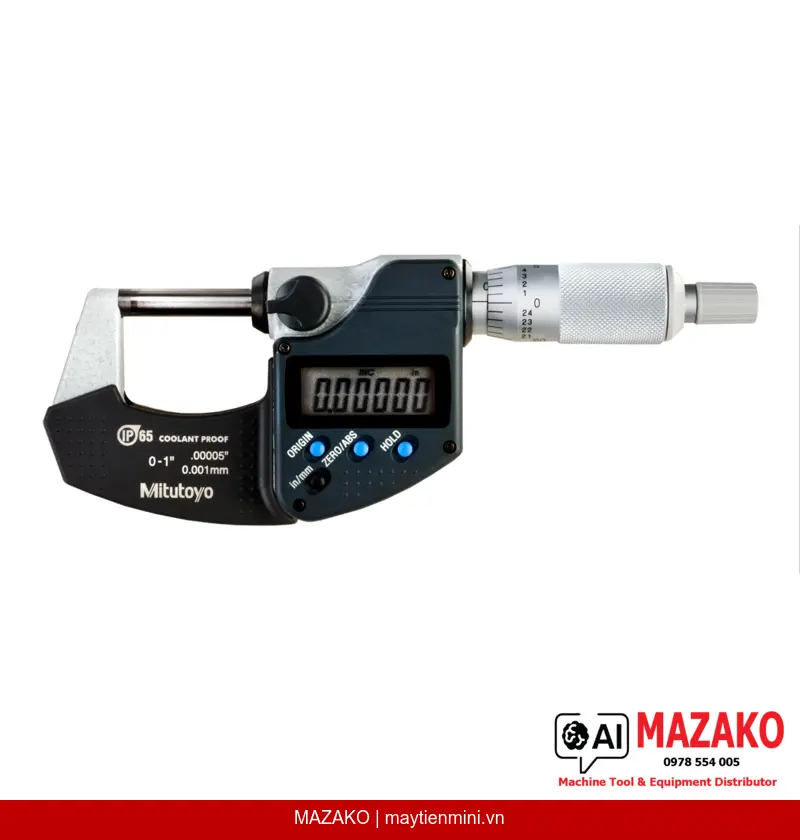 Panme đo ngoài kỹ thuật số chống nước IP65 Inch/Metric Mitutoyo 293-340-30