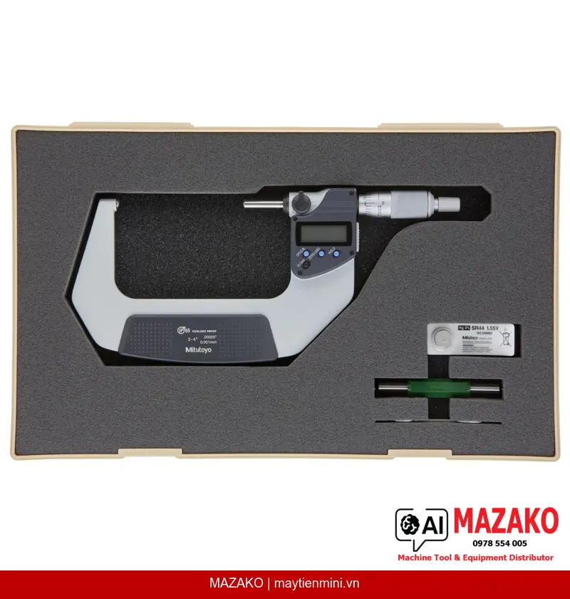 Panme Đo Ống Kỹ Thuật Số Mitutoyo 395-374-30 (Đầu Đo Cầu, 3-4\