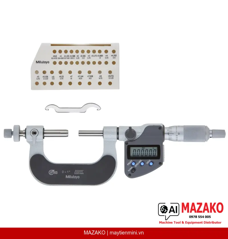 Panme đo răng bánh răng kỹ thuật số IP65 Mitutoyo 324-351-30