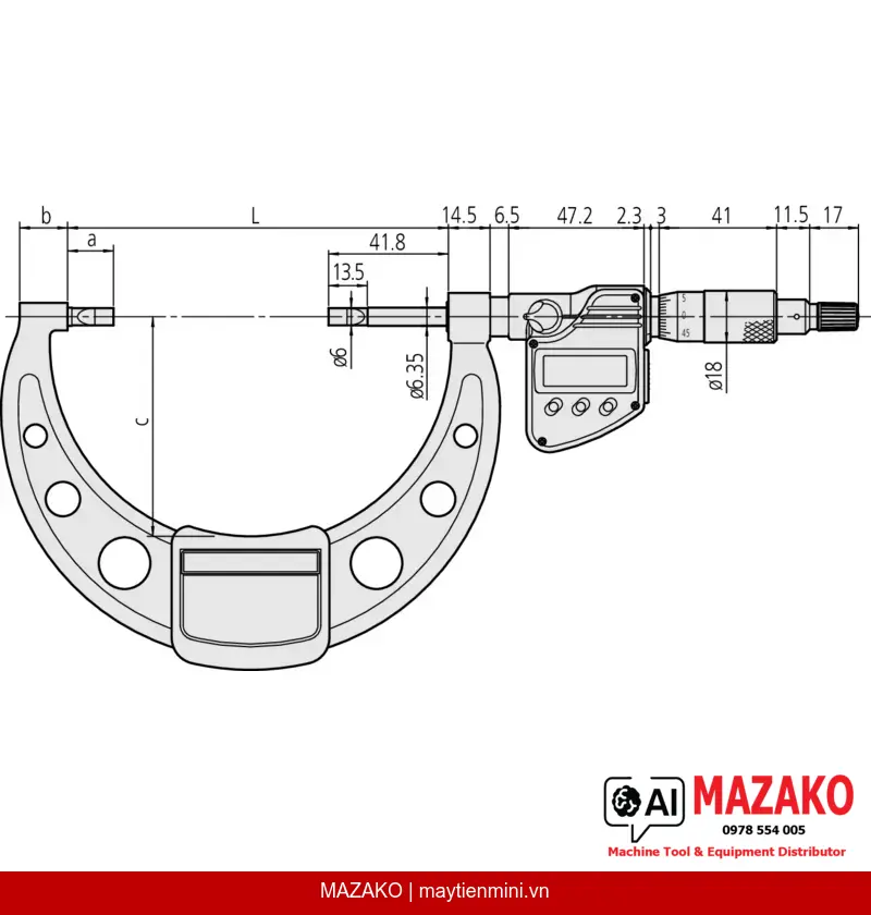 Panme Đo Rãnh Kỹ Thuật Số Mitutoyo 422-371-30 (Lưỡi Dao 0,4mm)