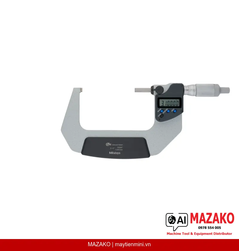 Panme đo ngoài kỹ thuật số chống nước IP65 Mitutoyo 293-347-30 (3-4 inch)