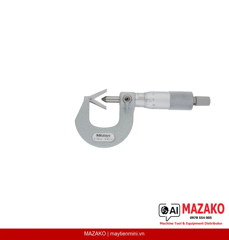 Panme Đo Dao Cắt 3 Lưỡi V-Anvil Mitutoyo 114-161