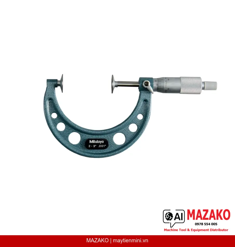 Panme Đo Đĩa Thép Cứng Mitutoyo 123-127 (2-3 inch)