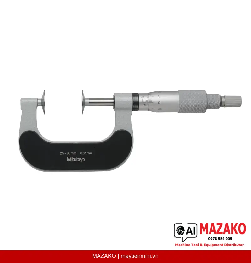 Panme Đĩa Đầu Đo Không Xoay Mitutoyo 169-202-10 (25–50 mm)