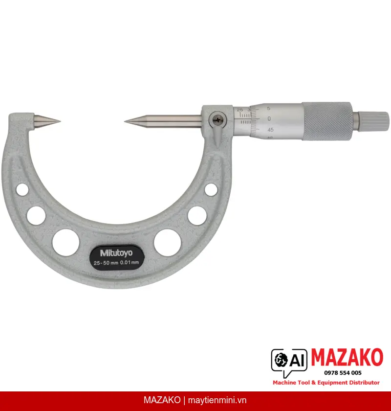 Panme Đo Ngoài Đầu Nhọn Mitutoyo 112-202 (25–50 mm)