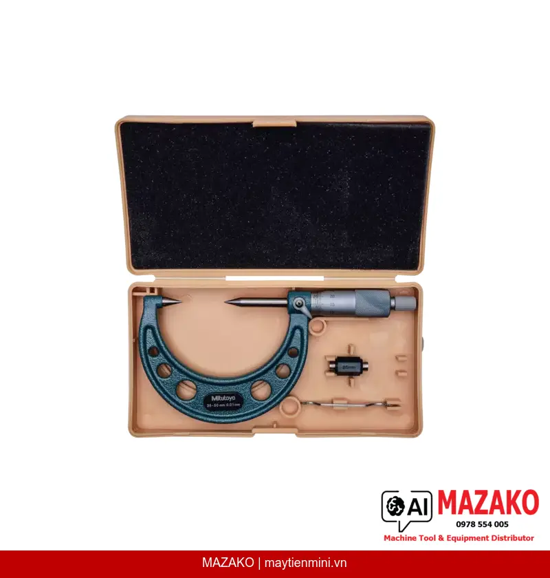 Panme Đo Ngoài Đầu Nhọn Mitutoyo 112-202 (25–50 mm)