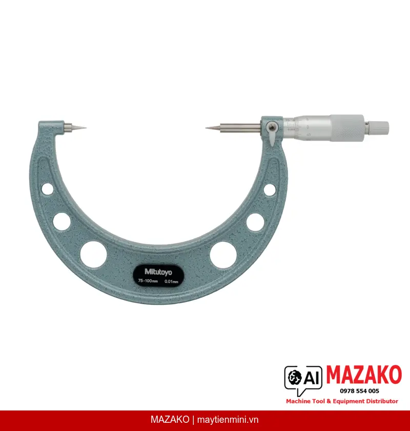 Panme Đo Ngoài Đầu Nhọn Mitutoyo 112-156 (75-100 mm)