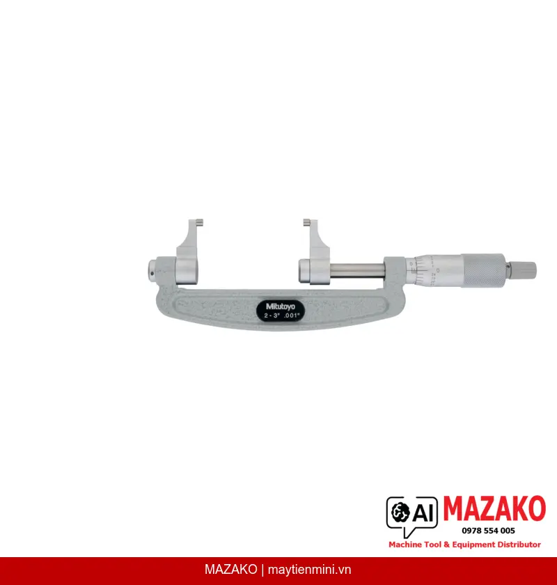 Panme Đo Ngoài Mỏ Kẹp Mitutoyo 143-123 (2-3 inch, Cơ Khí)