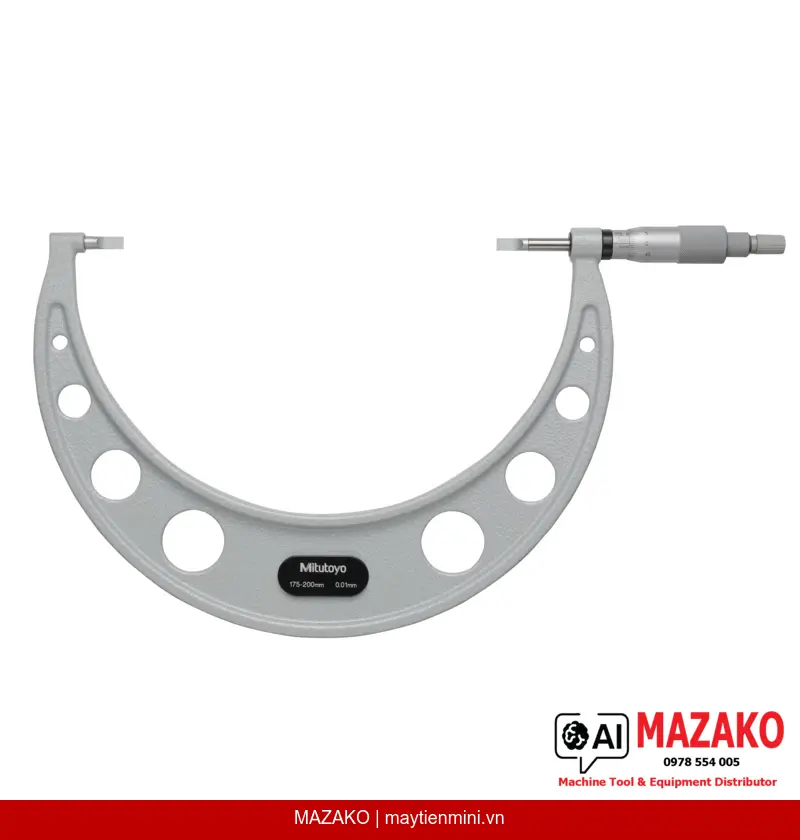 Panme Đo Rãnh Lưỡi Dao Thép Cứng Mitutoyo 122-108-10 (175-200mm)