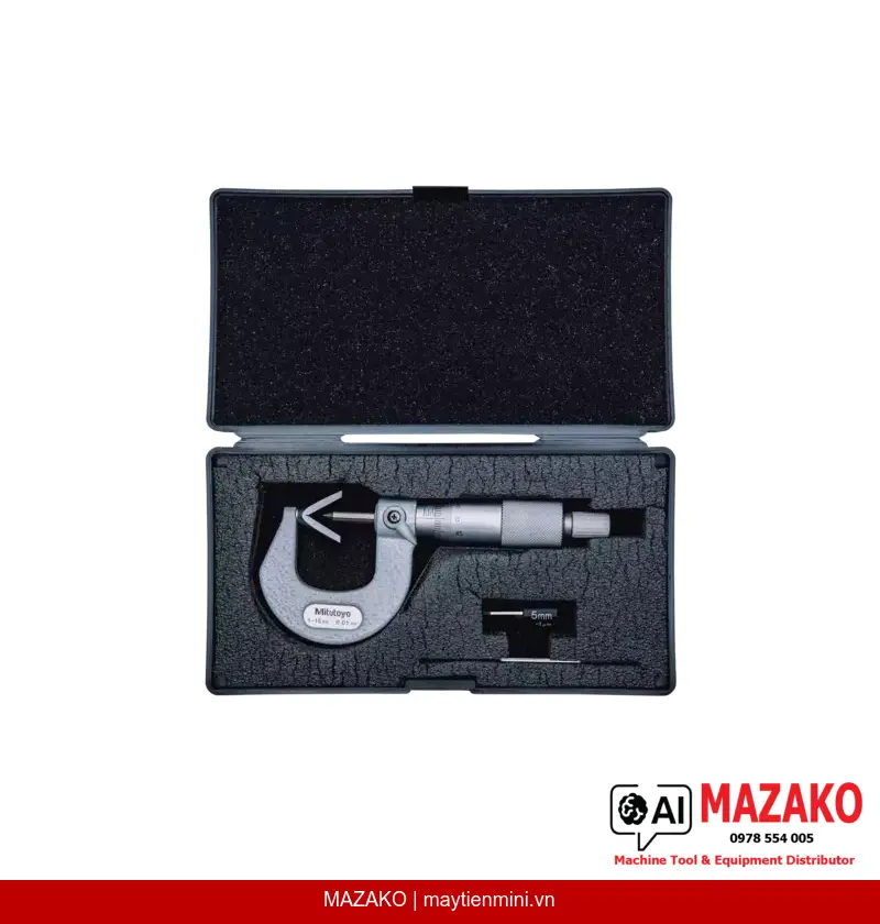 Panme Đo Dao Cắt 3 Lưỡi V-Anvil Mitutoyo 114-161