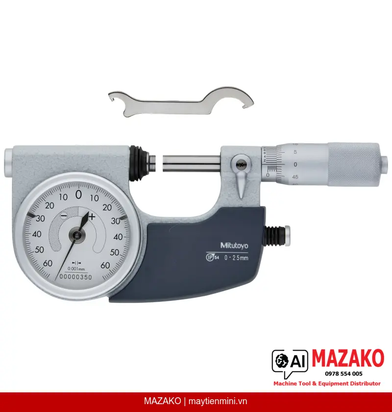 Panme Đồng Hồ So Đầu Đo Thu Hồi Nhanh Mitutoyo 510-121 (0-25mm)
