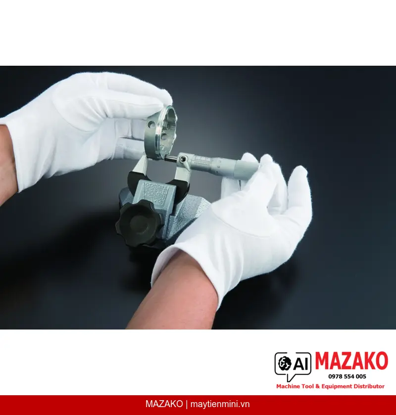 Panme Đo Ngoài Cơ Khí Mitutoyo 102-301 (0-25mm, Tấm Cách Nhiệt)