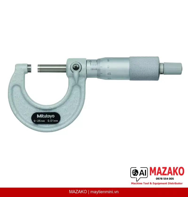 Panme Đo Ngoài Mitutoyo 103-137 (0-25mm, Cơ Khí, Cấp 2)