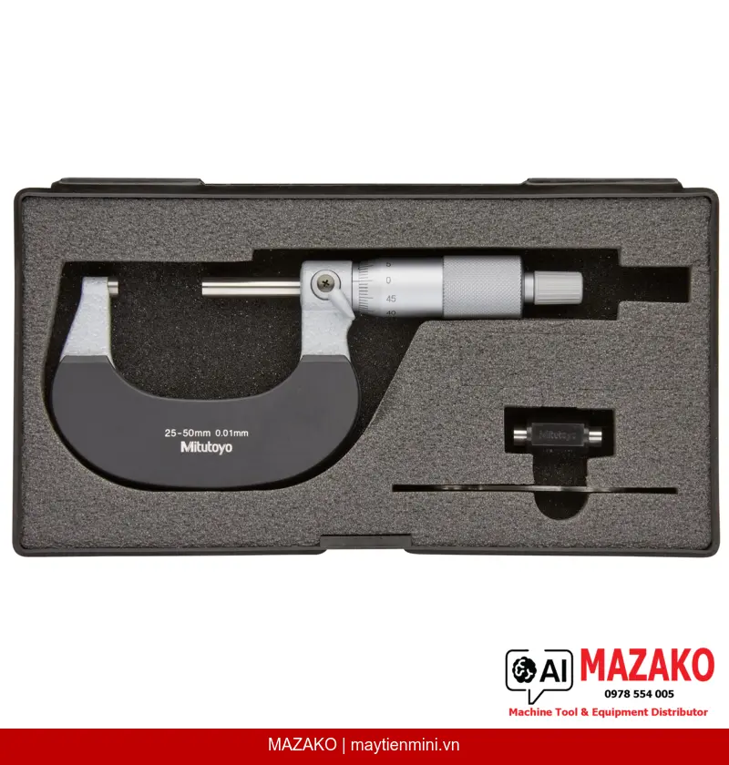 Panme Đo Ngoài Có Tấm Cách Nhiệt Mitutoyo 102-302 (25-50 mm)