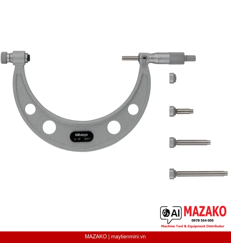 Panme Đo Ngoài Đầu Đe Thay Thế Mitutoyo 104-162 (2-6 inch)