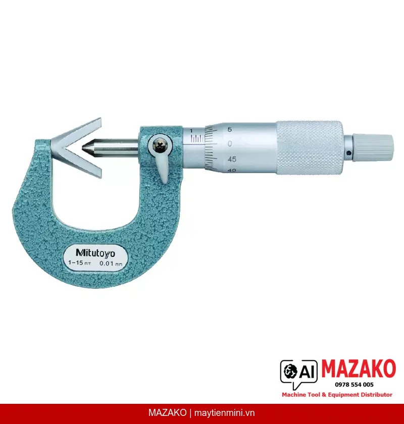 Panme Đo Mũi Dao 3 Lưỡi Cắt V-Anvil Mitutoyo 114-101
