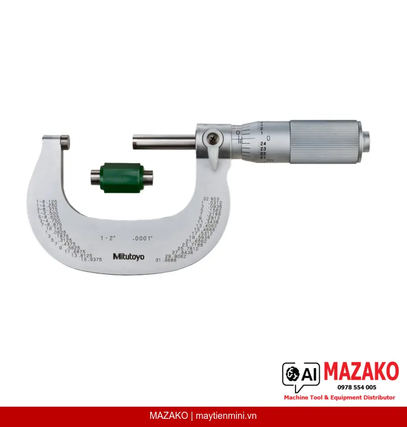 Panme Đo Ngoài Khung Mạ Chrome Mitutoyo 101-118 (1–2 inch)