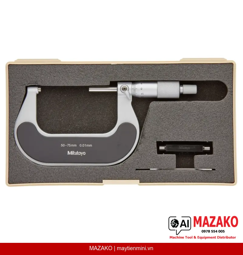 Panme Đo Ngoài Có Tấm Cách Nhiệt Mitutoyo 102-303 (50-75 mm)