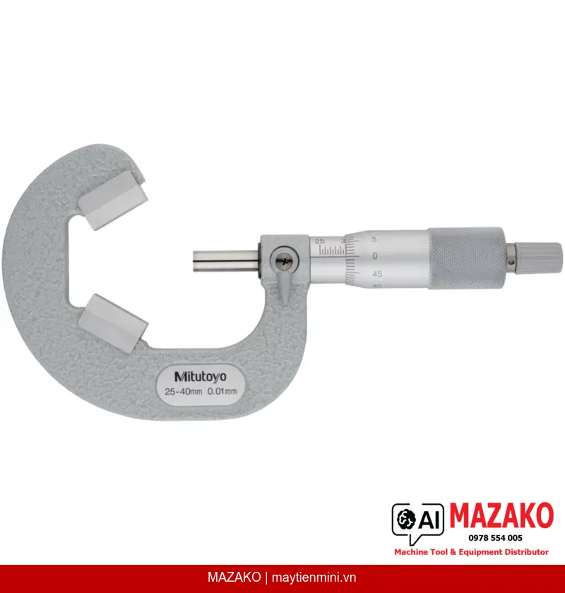Panme Đo Mũi Dao 3 Lưỡi V-Anvil Mitutoyo 114-103 (25–40 mm)