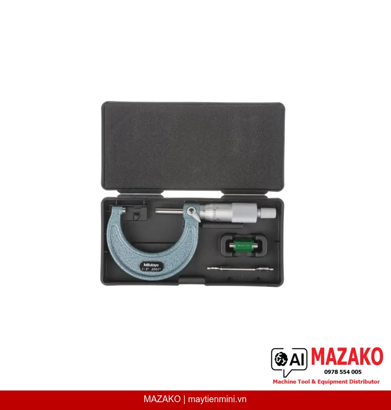 Panme Đo Ngoài Mitutoyo 103-132 (1-2 inch, Cơ Khí, Độ Chia 0,0001″)
