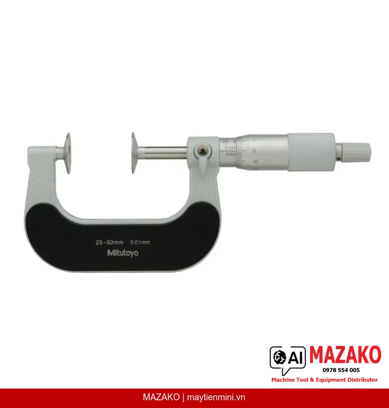 Panme Đo Răng Bánh Răng Mitutoyo 123-102 (25-50mm, Đầu Đo Thép)