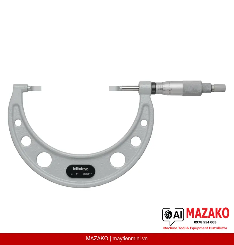 Panme Đo Rãnh Lưỡi Dao Mitutoyo 122-128-10 (BLM-4) – Phạm Vi 3–4 inch