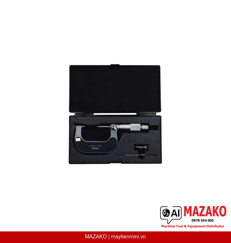 Panme đo ren Mitutoyo 125-106 (25-50mm) – Cơ khí, đo trực tiếp đường kính trung bình ren